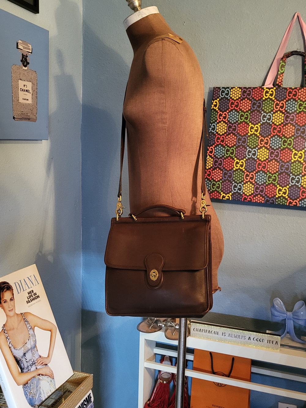 Coach Vintage Willis Bag (Style 9927) in Mahogany brown